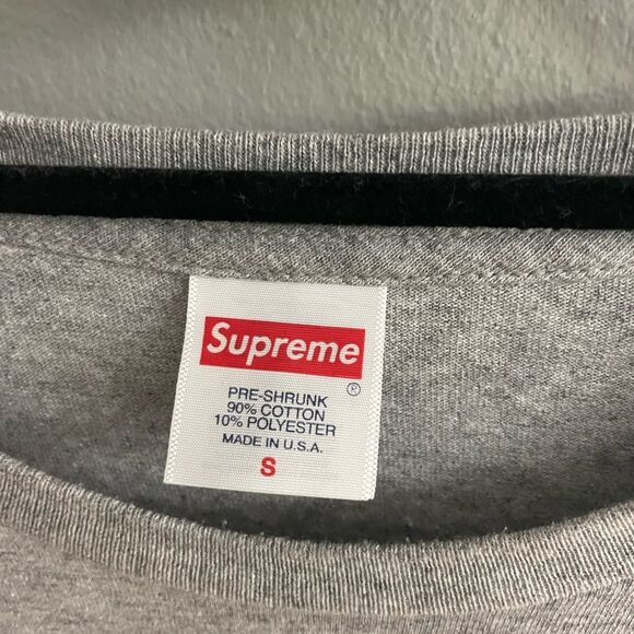 Supreme Men's Grey Navy Blue Records T-Shirt Size Small - Picture 6 of 9